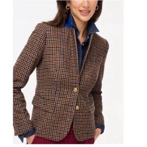 NEW! J. Crew Schoolboy Wool-Blend Blazer In Houndstooth. 2.